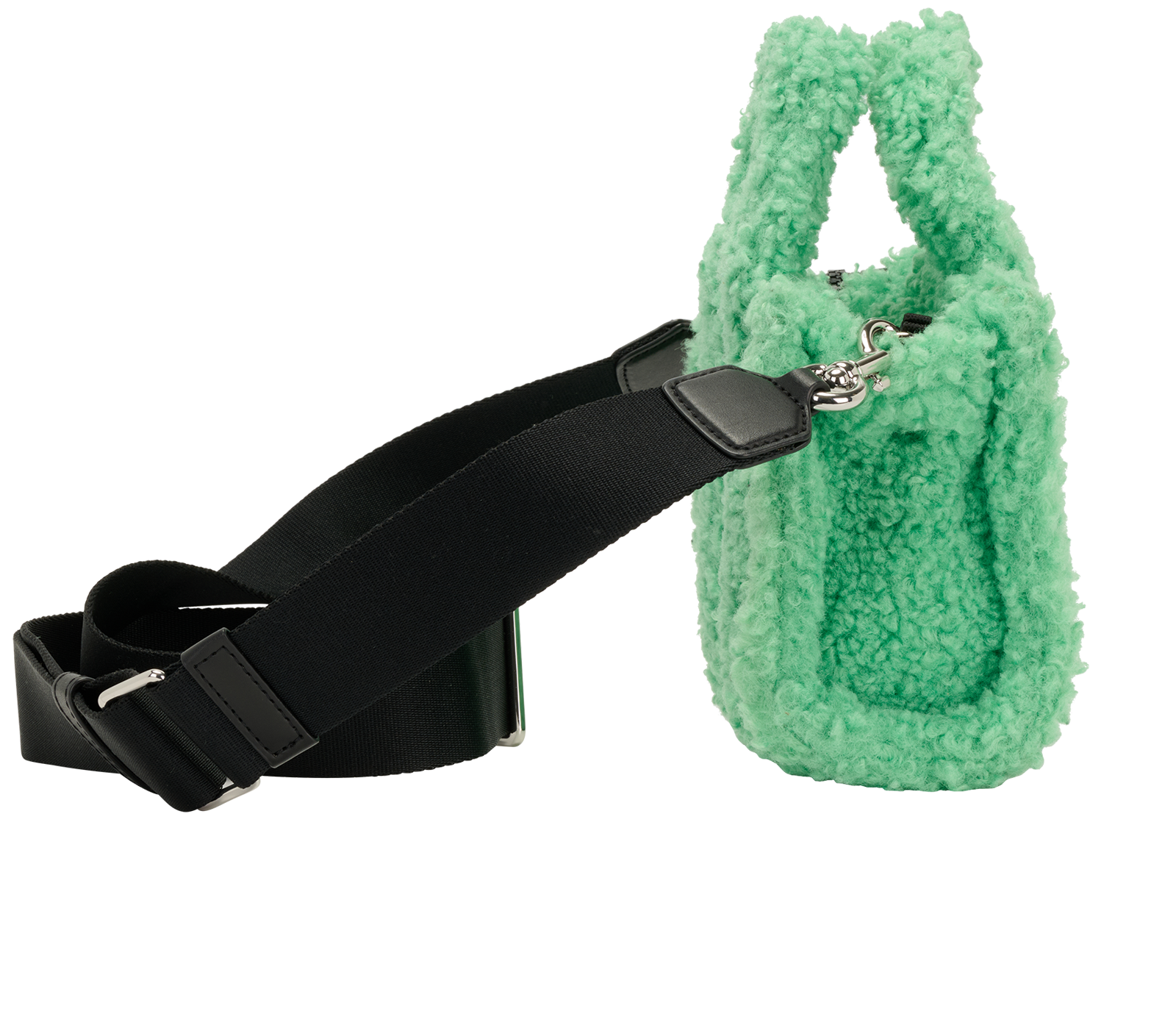 Small Teddy Tote, &pound;80, Handbags, Green, Polyester, Side view